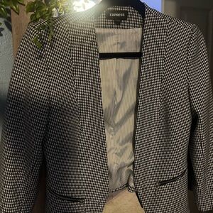Express Monochrome Houndstooth Blazer
